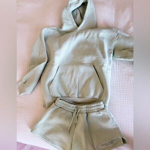 NWT COMFORT COLLECTION Mint Green PASTEL Hoodie and SweatSHORTS Set